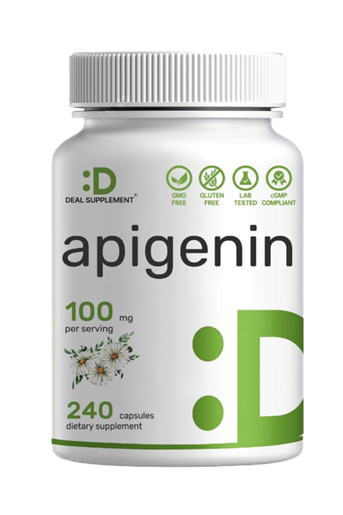 DEAL SUPPLEMENT Apigenin, 100mg, 240 Capsul – Raw Plant Extract from Chamomile Flower – Active Bioflavonoids & Antioxidants – Sleep & Relaxation – Non-GMO.4050.