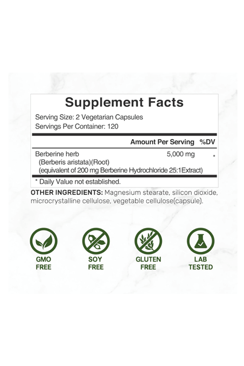 DEAL SUPPLEMENT Berberine Max  5000mg  240 Veggie Capsul – 97% Pure Berberine HCL – 25:1 Root Extract .ABD MENŞEİ.54.