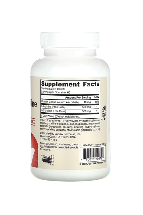 Jarrow Formulas (Özelsporcugıdaların'dan !!) Arginine-Citrulline Sustain, 120 Tablets 55.