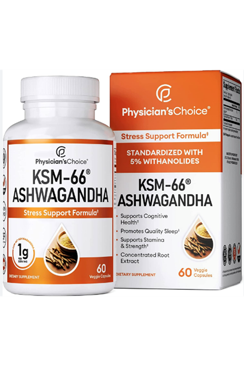 Physician'sChoice KSM-66 Ashwaganda 1000mg 60 Capsul Black Pepper.USA MENŞEİ.57.