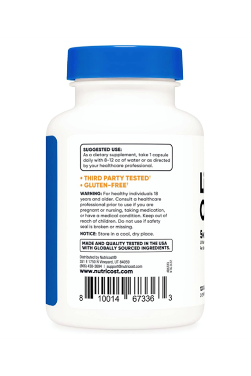 Nutricost  Lithium Orotate 5mg, 120 Veggie Capsul.USA.41.