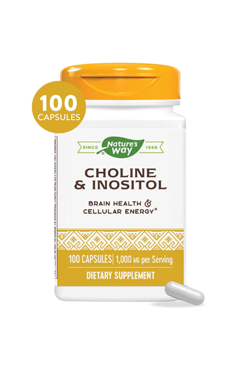 Nature's Way Choline & Inositol - 1,000 mg - Supports Brain Health & Cellular Energy* - Choline Bitartrate - Gluten Free - 100 Capsul Usa Version 3947