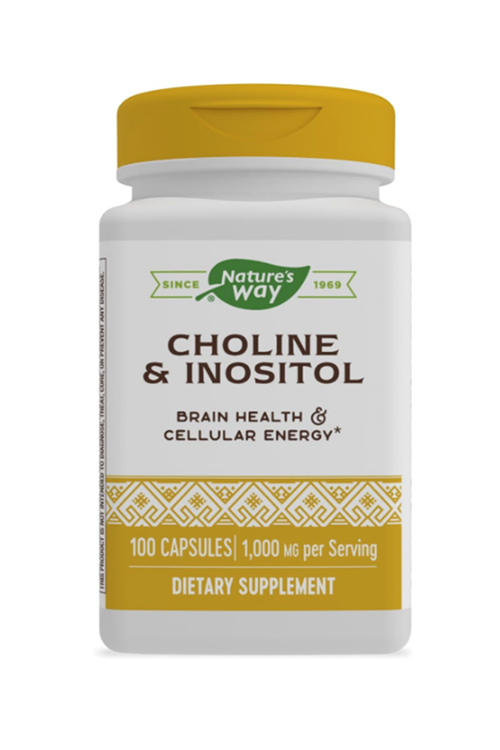 Nature's Way Choline & Inositol - 1,000 mg - Supports Brain Health & Cellular Energy* - Choline Bitartrate - Gluten Free - 100 Capsul Usa Version 3947