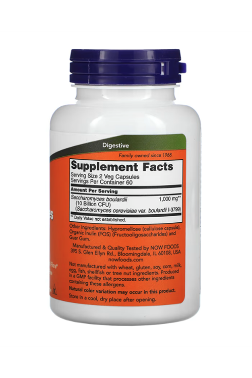 NOW Foods, (ÖSG ÖZEL SPORCU GIDALARI) Saccharomyces Boulardii, 5 Billion CFU, 120 Veg Capsules 52.