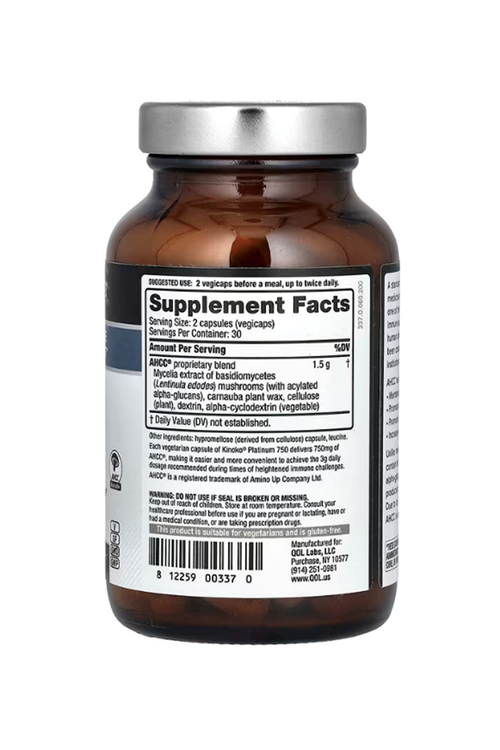 QUAlITY OF LIFE,  Kinoko Platinum AHCC 750mg 60 Vegie Capsul.Abd Menşei.TR034 39102