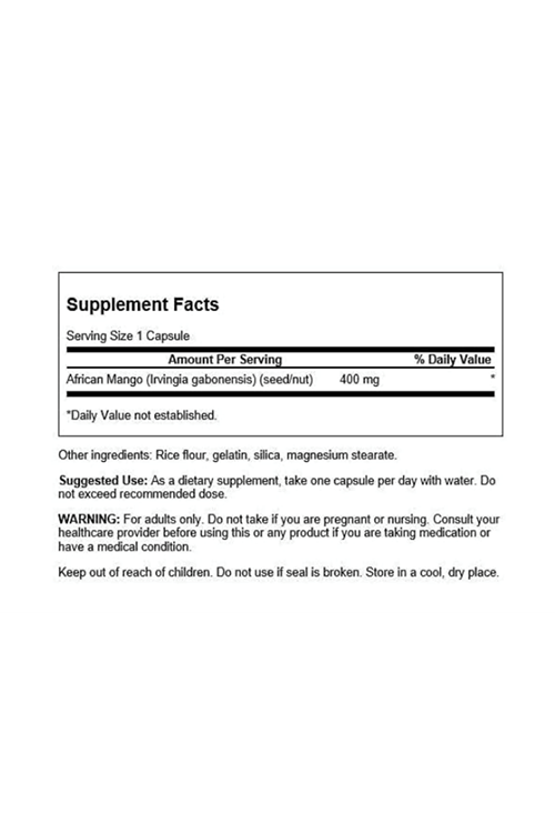 Swanson Full Spectrum African Mango Irvingia Gabonensis 400mg 60 Capsul.Usa Menşei.29.