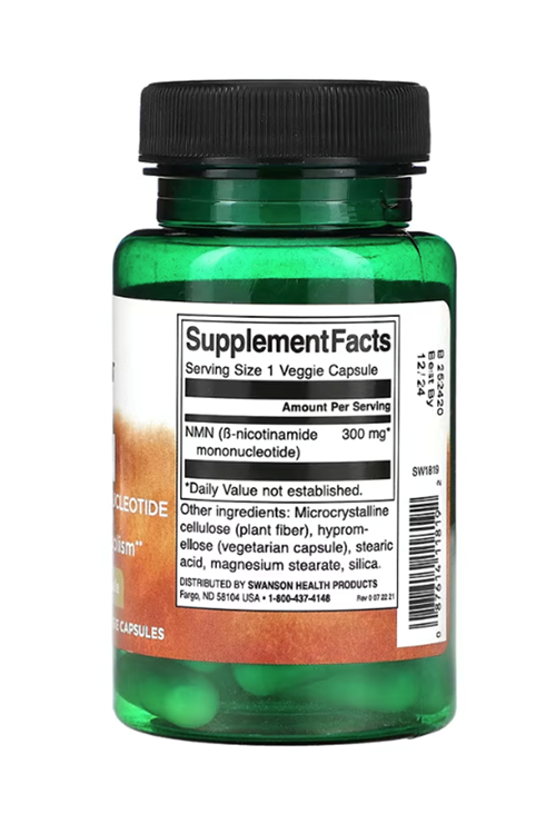 Swanson, NMN, 300 mg, 30 Veggie Capsul.Abd Menşei.64.