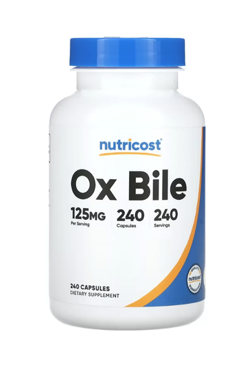 Nutricost Ox Bile  125mg  240 Capsul.Made ın Usa.