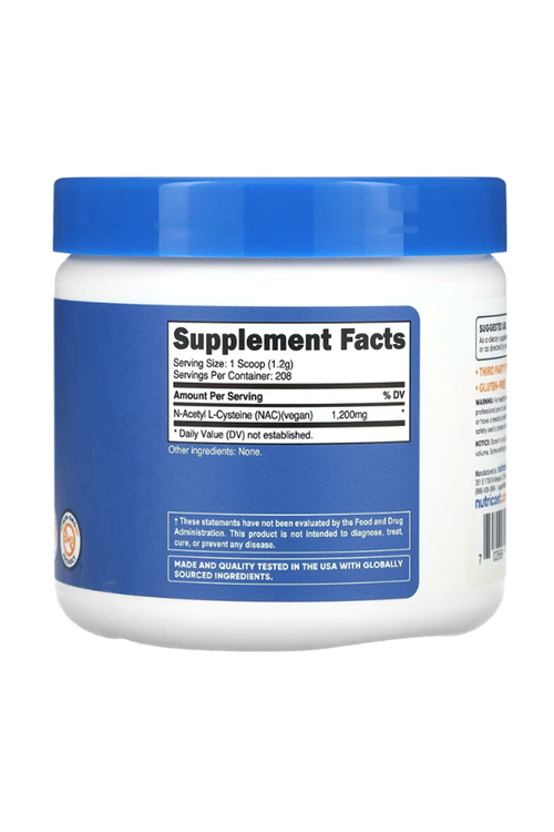 Nutricost N-Acetyl L-Cysteine  Powder 250 Gram.Abd Menşei.(Ösg Özel Sporcu Gıdaları)