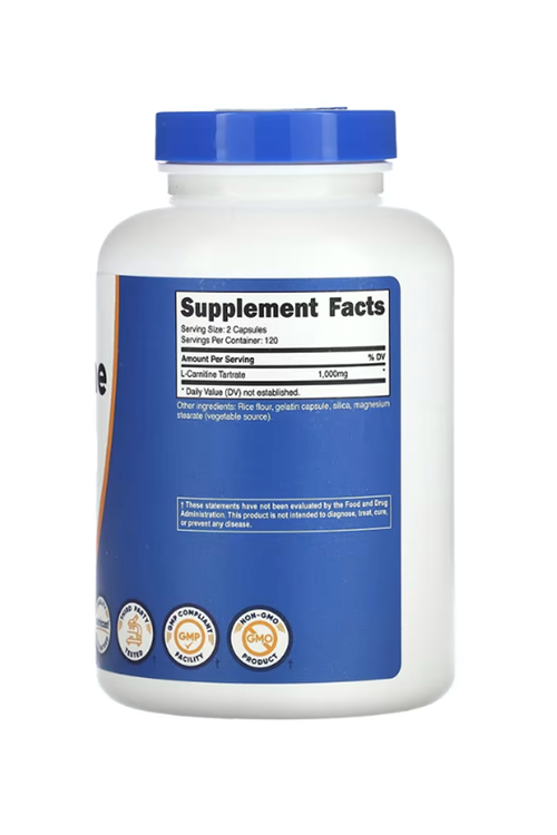 Nutricost, L-Carnitine Tartrate, 1,000 mg, 240 Capsul.Abd Menşei.43.
