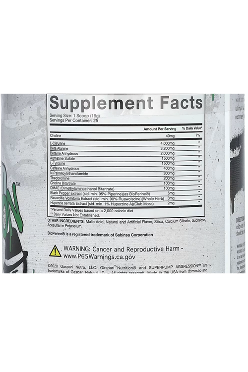 Gaspari Nutrition SuperPump Aggression Pre-Workout: 25 Servings. Usa Menşei.49.