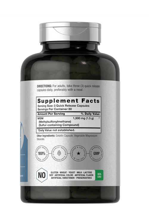 Horbäach  MSM  1500mg  240 Capsul. Usa Menşei