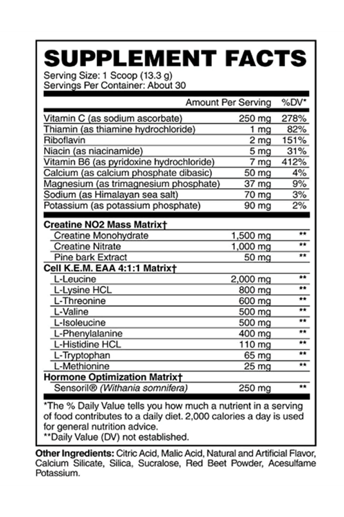 Evogen CellKEM PR Post Workout Powder, Essential Amino Acids, Creatine Nitrate, Sensoril Ashvagandha, Recovery  Raspberry Lemonade 378gr.Usa Menşei
