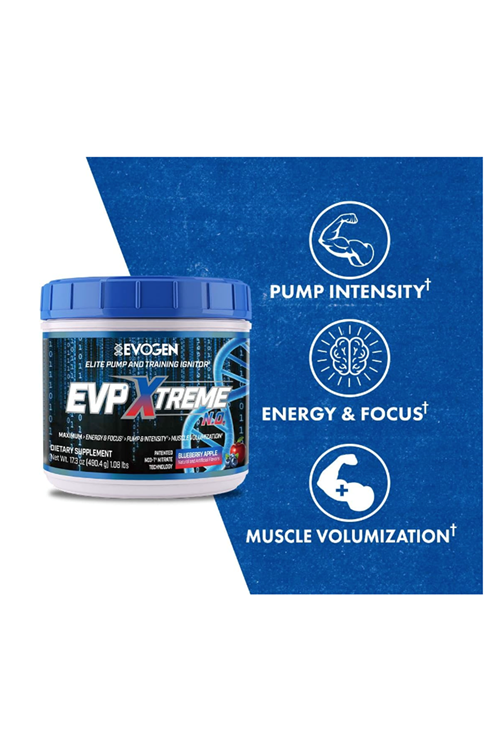 Evogen EVP Xtreme NO  Arginine Nitrate, Beta-Alanine, Citrulline Pre-Workout, No Oxide, Muscle Pump  40 Servings 490gr.Usa Menşei.3755