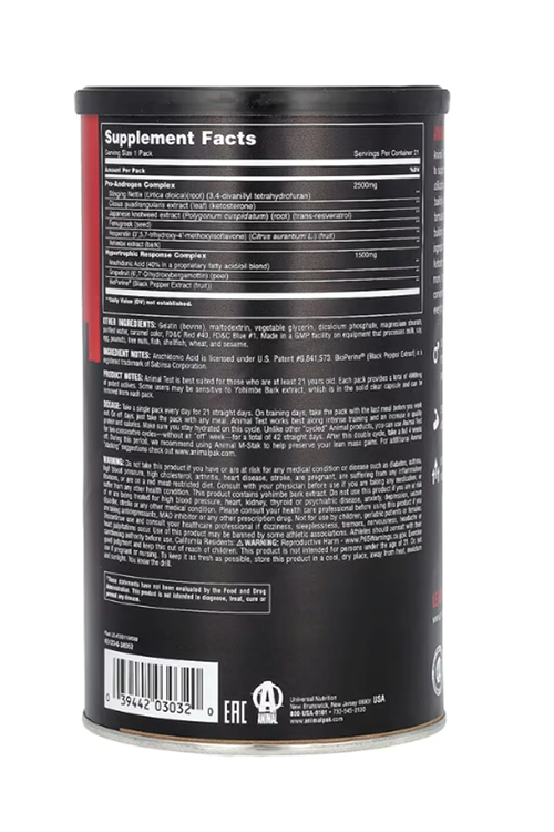 Animal, Advanced Test, 21 Pill Packs Paket.Usa Versiondur.Avrupa Değil.107.