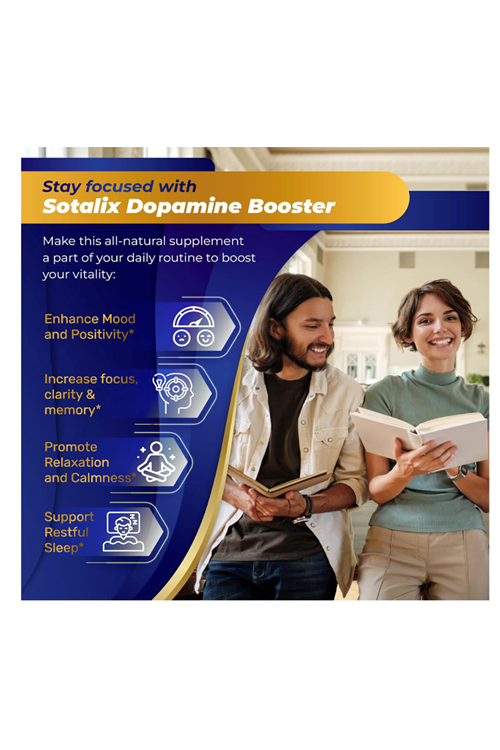SOTALIX Dopamıne Booster 5-HTP + GABA 16,650mg With L-Theanine + L-Tyrosine - Mood & Focus, Memory & Energy, Restful Sleep Support -150 Capsul. Usa Amazon Best Seller.