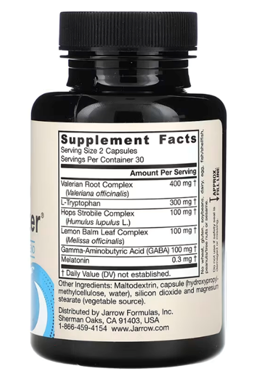 Jarrow Formulas, Vegan Sleep Optimizer, 60 Veggie Capsul.3542