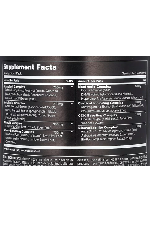 Universal Nutrition ANIMAL Advanced Cuts NEW FORMULA Cutting 42 Pack. Usa Versiondur. Avrupa Değildir.4071