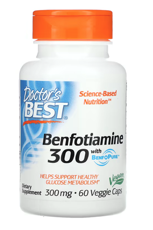 Doctor's Best, Benfotiamine with BenfoPure, 300mg, 60 Veg Caps.3839