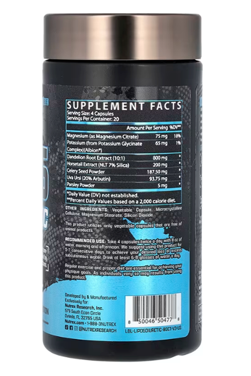 NUTREX Lipo-6 Black Diuretic (SU ATICI ÖZELLİĞİ) Fast-Acting All-Natural Diuretic Formula! 80 Black Capsul.USA MENŞEİ.3838