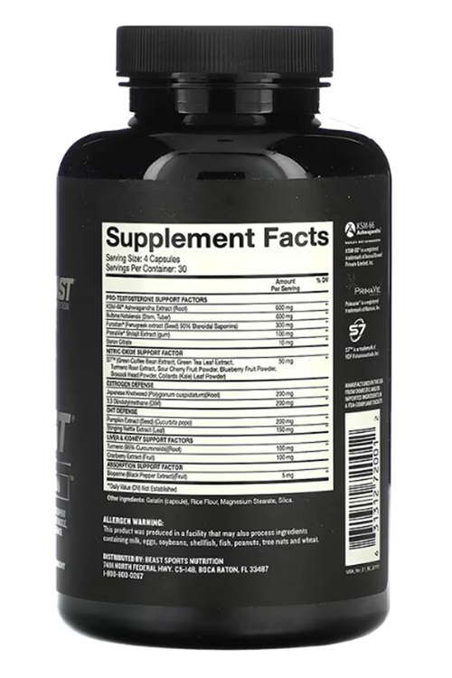 Beast Sports Nutrition, Super Test, Maximum, 120 Capsul. Usa Versiondur.