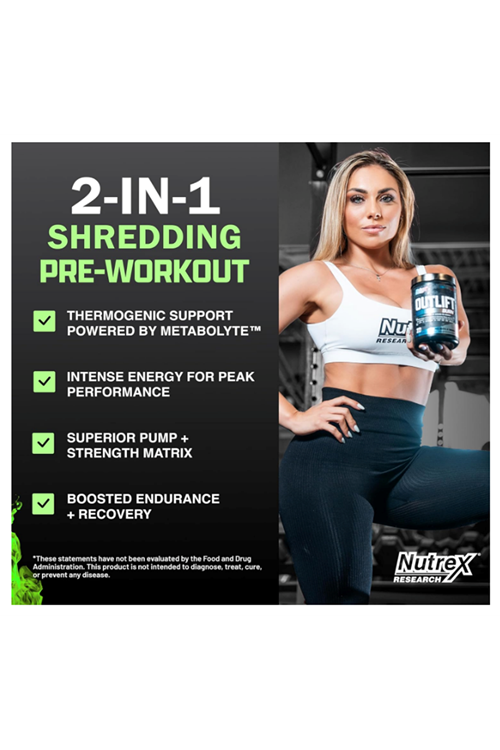 Nutrex Research Outlift Burn Pre Workout Powder 425gr. ABD MENŞEİ