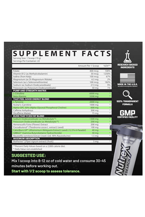 Nutrex Research Outlift Burn Pre Workout Powder 425gr. ABD MENŞEİ