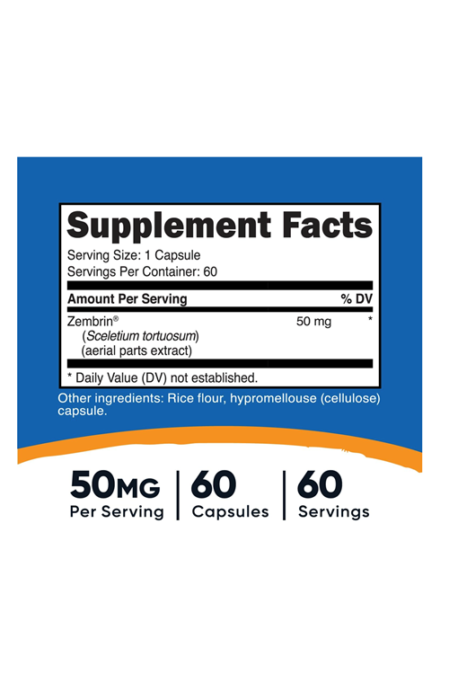 Nutricost Sceletium Zembrin Calm-Z with Zembrin 50mg 60 Capsul ,USA MENŞEİ.50.