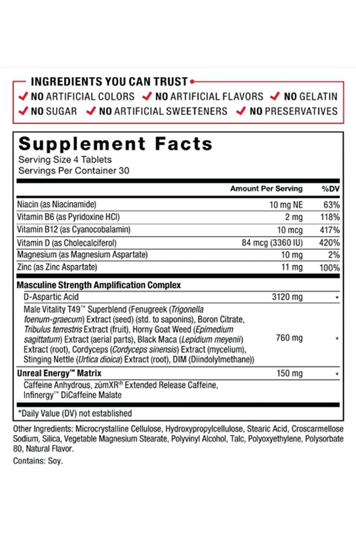 Force Factor Test X180 Boost Male Testosterone Booster 120 Tablet.Usa Menşei.3947.