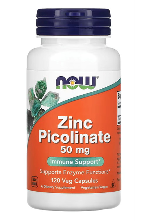 NOW Zinc PİCOLİNATE 50mg  (120 Vegie Capsul). ABD Menşei 38.