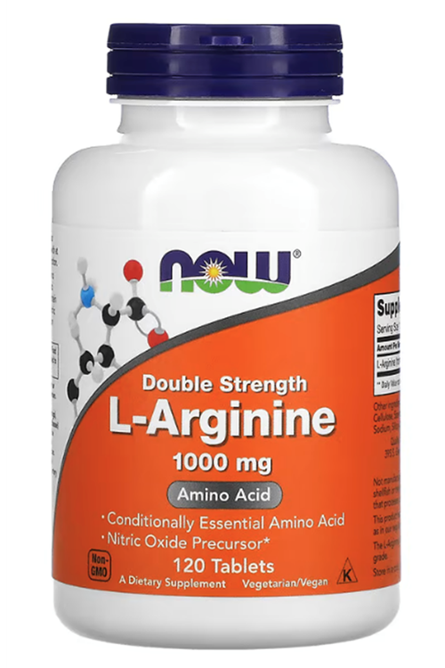 NOW Foods L-Arginine Double Strength 1000mg  120 Tablets.MADE IN USA 4045