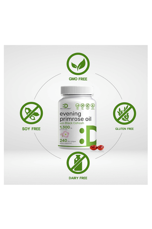 DEAL SUPPLEMENT Evening Primrose Oil 1300mg  240 Mini Softgels, Usa Menşei. 4043