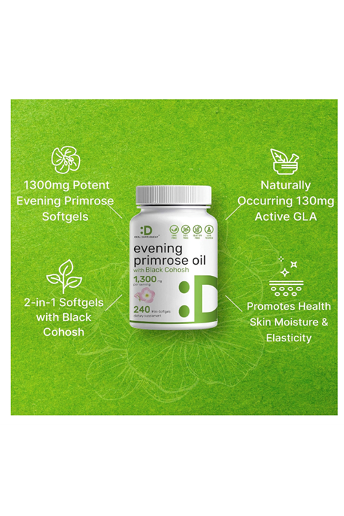 DEAL SUPPLEMENT Evening Primrose Oil 1300mg  240 Mini Softgels, Usa Menşei. 4043
