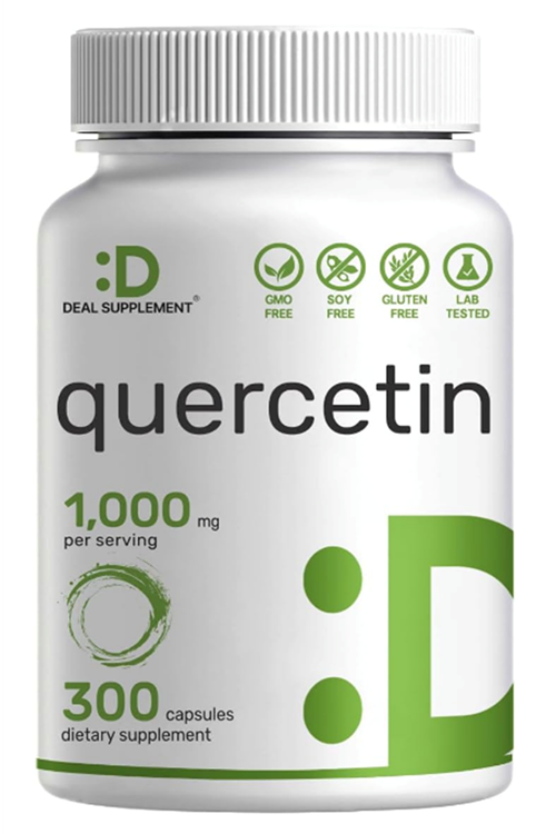 DEAL SUPPLEMENT Quercetin 1000mg  300 Capsul Immune Support High Bioavailable Flavonoids Antioxidant.ABD Menşei 3948