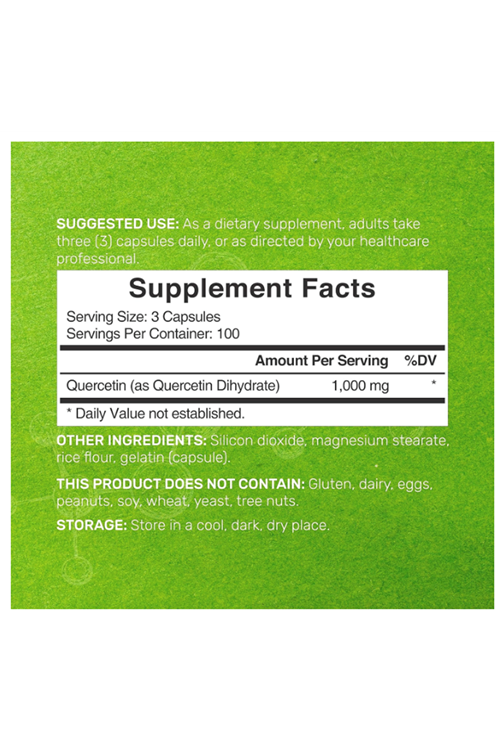 DEAL SUPPLEMENT Quercetin 1000mg  300 Capsul Immune Support High Bioavailable Flavonoids Antioxidant.ABD Menşei 3948
