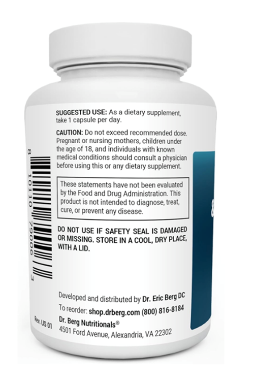 Dr. Berg Adrenal Cortisol Support - Mood, Focus, Relaxation Stress    60 Capsul.Usa Menşei. 4064