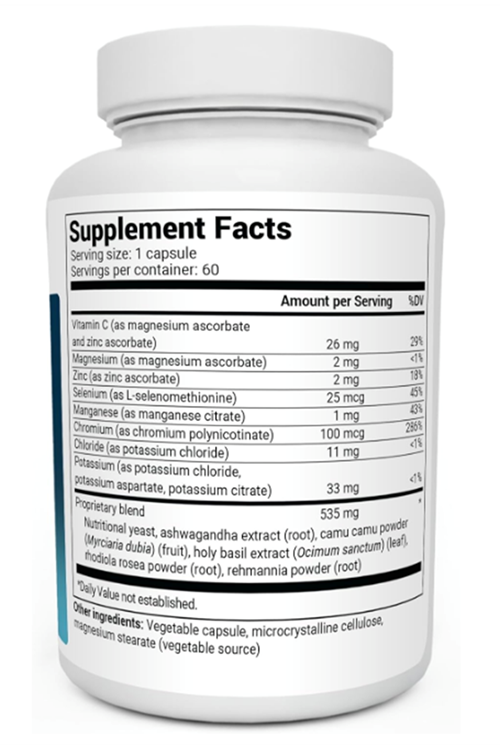 Dr. Berg Adrenal Cortisol Support - Mood, Focus, Relaxation Stress    60 Capsul.Usa Menşei.64.