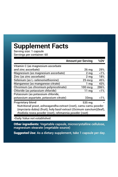 Dr. Berg Adrenal Cortisol Support - Mood, Focus, Relaxation Stress    60 Capsul.Usa Menşei.64.