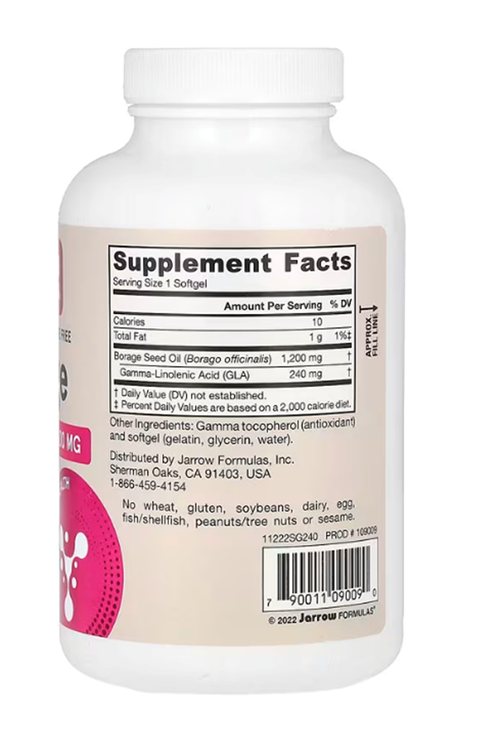 Jarrow Formulas Borage Seed Oil  1,200mg 120 Softgels.Usa Menşei.3650
