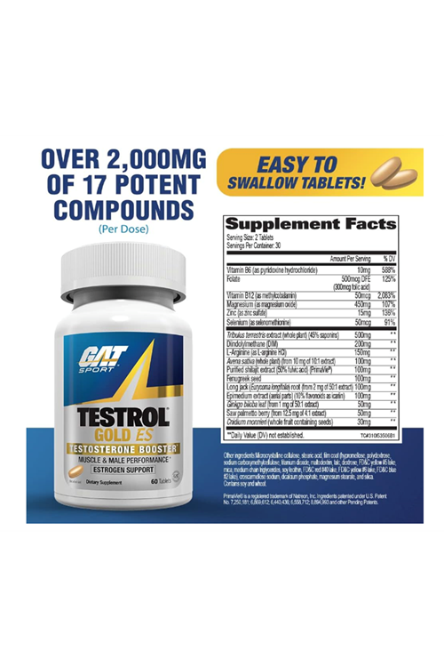 GAT Testrol Gold ES Testosterone Booster 60 Tablet. Orj Usa Menşei. 57.