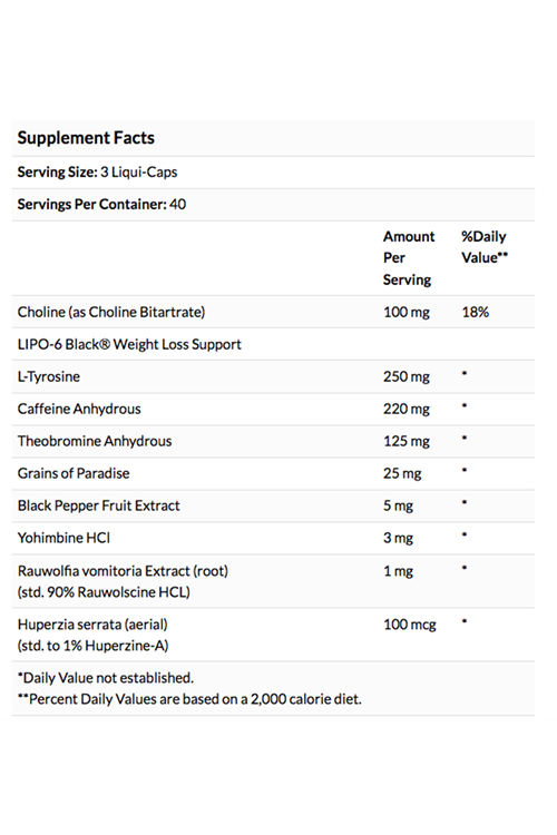 Nutrex LIPO-6 Black 120 Capsul.Usa Menşei.44.