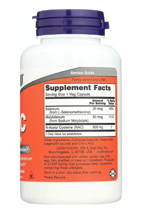 NOW  N.A.C   600mg 100 Kapsul.MADE IN USA. 3935