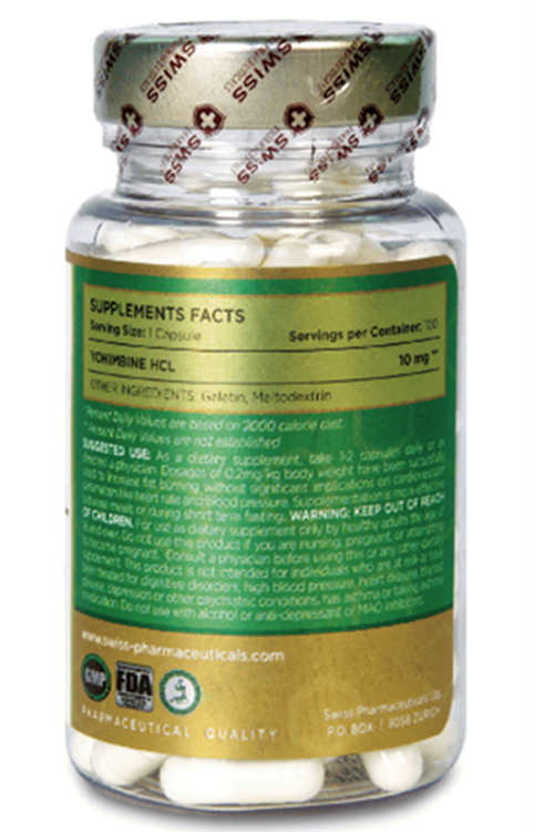 Swiss Pharmaceuticals  Yohımbıne HCL Fat Burner 10mg 100 Capsul.40.