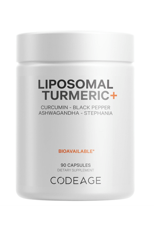 Liposomal Turmeric - 95% Curcumin Extrat Fermented Botanical Blend Black Pepper, Asvaganda, Ginger, Stephania, Boswelia, Cumin, Digestive Bitters - 90 Capsul.Usa Menşei. 3944