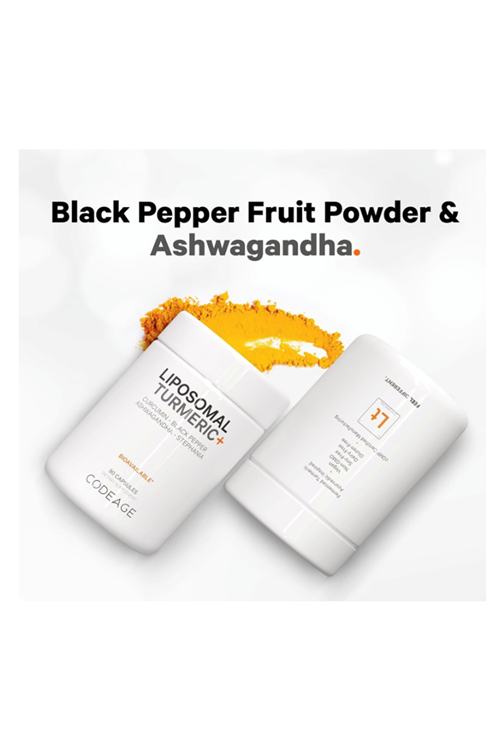 Liposomal Turmeric - 95% Curcumin Extrat Fermented Botanical Blend Black Pepper, Asvaganda, Ginger, Stephania, Boswelia, Cumin, Digestive Bitters - 90 Capsul.Usa Menşei. 3944