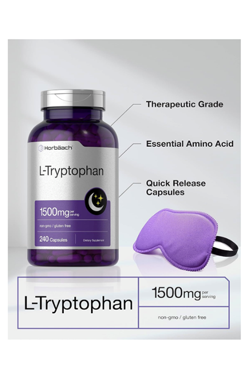 Horbäach  L Tryptophan 1500mg  240 Capsul. Usa Menşei. 4047