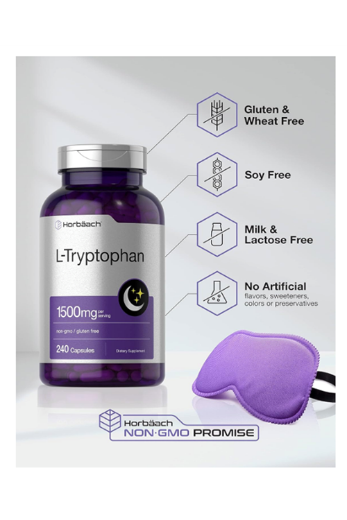 Horbäach  L Tryptophan 1500mg  240 Capsul. Usa Menşei. 4047