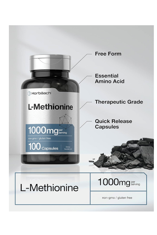 Horbäach  L-Methionine 1000mg  100 Capsul.Quick Release Capsules Usa Menşei. 3933