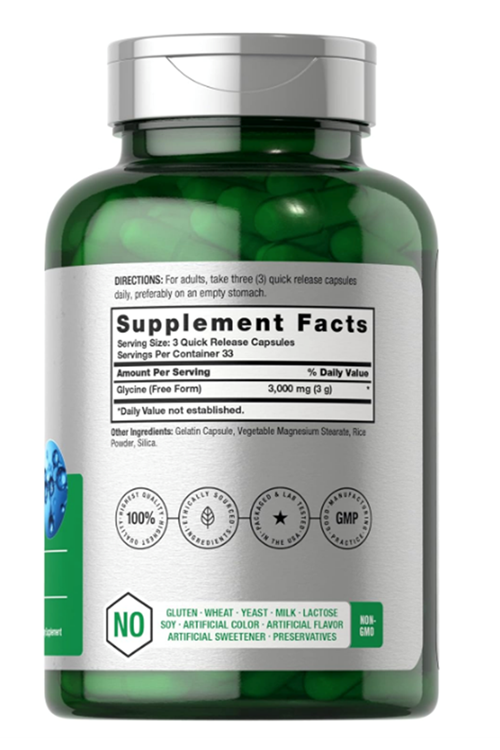 Horbäach Glycine 3000mg 100 Capsul.Usa Menşei. 4137