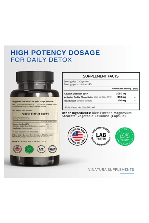 VINATURA EDTA Liver Support  Edta Calcium Disodium, Kale Extract  90 Capsul.Abd Menşei.52.